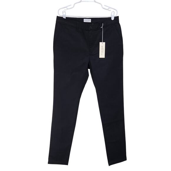 Five Four Real Back Pockets High Rise Chino Pants Black Slim Fit Size 34 - Picture 1 of 10